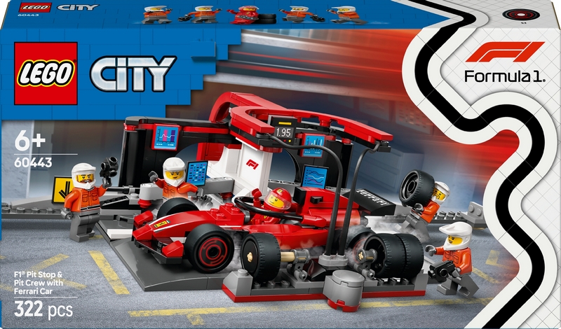 LEGO City 60443 Zastávka v boxoch City 60443 Zamestnanci F1 a Ferrari